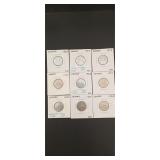 9- Canadian 5 Cent Coins