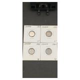 4- Canadian 5 Cent Silver Coins