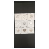 9- Canadian 5 Cent Coins