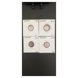 4- Canadian 5 Cent Silver Coins