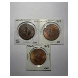 3- Mexican 50 centavos coins 1956,57,59