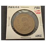 1988 Mexican 1000 Peso Coin