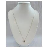 10K Gold Chain with CZ Heart Shaped Pendant