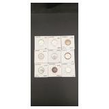 9- Canadian 5 Cent Coins
