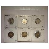 6-Mexico 5 Centavos Coins