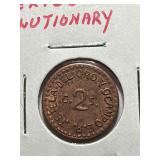 1915 Mexican Revolutionary 2 Centavos coin