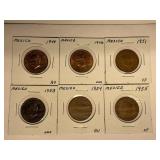 6-Mexico 5 Centavos Coins