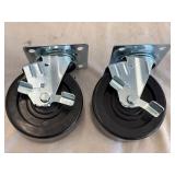 2- Swivel Casters With Brakes 2ï¿½x5ï¿½ wheels