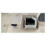 2 Rubbermaid clever store 30quart