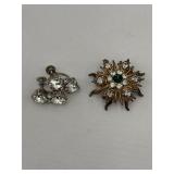 Coro Rhinestone Screw Back Earrings  &