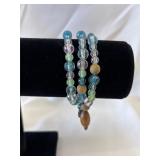Multi-Strand Beaded Bracelet w/ Glass, Wood &