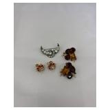 Vintage Signed Celebrity Rhinestone Clip Earrings