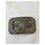 Art Nouveau-Style Floral and Scroll Belt Buckle