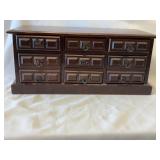 Seven Drawer Musical Wood Jewelry Box