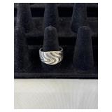 Sterling Silver Tiger Swirl Ring 11.25