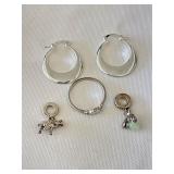 Sterling Silver Chunky Tapered Oval Hoop Earrings