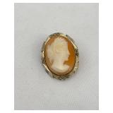 Sterling Silver Cameo Pendant Marked 800