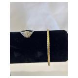 14K GE Vintage Silver-Tone Cluster Ring Size 8