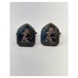Sterling Silver Siam Dancing Goddess Cuff Links