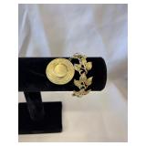 Vintage Coro Gold-Tone Leaf Link Bracelet with