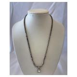 Vtg. Art Deco Style Rhinestone Necklace w/Teardrop