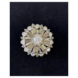Vintage Rhinestone Flower Brooch 1.75'