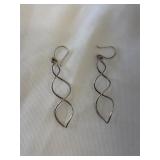Pair of Sterling Silver Twisted Spiral Dangle