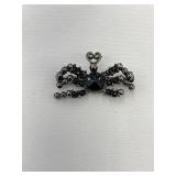 Vintage-Style Black Rhinestone Spider Brooch 1.5'