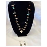 Cactus Earrings & Vintage Fetish Necklace