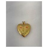 14K GF PPC Etched Heart Shape Locket 1'