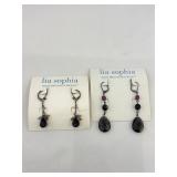 (2) Pairs of Lia Sophia Beaded Pierced Earrings