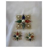 Sarah Coventry AB Rhinestones Faux Pearl Brooch