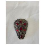 Vintage New England Glass Works Red Rhinestone