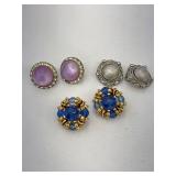 (3) Vintage Pairs of Clip & Screw Back Earrings
