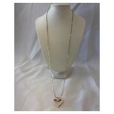.925 Pearl Heart Shaped Pendant with Chain