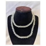 Vintage Faceted Clear Crystal Bead Necklace