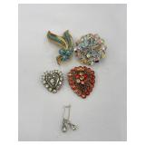 Aurora Borealis Brooch 1.5'  Dress Clip 1.25'