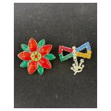 Christmas Brooch 1.5' wide