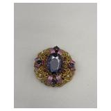 Vintage Gold-Tone Filigree Brooch 2'