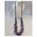 Squil Multi Purple Color Glass Beaded Necklace