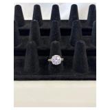 925 Sterling Ring with Large Faceted Gemstone