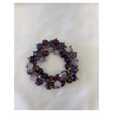 Vintage Purple Faceted Bead Stretch Bracelet