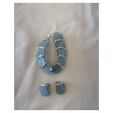 Vintage Lisner Light Blue Moon Glow Thermoset