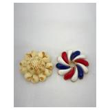 Patriotic Red, White & Blue Brooch 2'