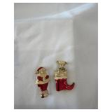 Vintage Gerry's Christmas Brooch Gold Toned