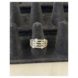 RSC925 Layered Band w/Rhinestones Size 9