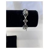 Vintage Barclay Silver-Tone Bracelet with Clear