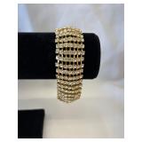 Vintage Gold Tone Rhinestone Link Bracelet