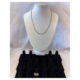 Silver Tone Necklace & Ring Marked 925