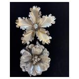 Vintage Layered Silver-Tone Flower Brooch 2.75'